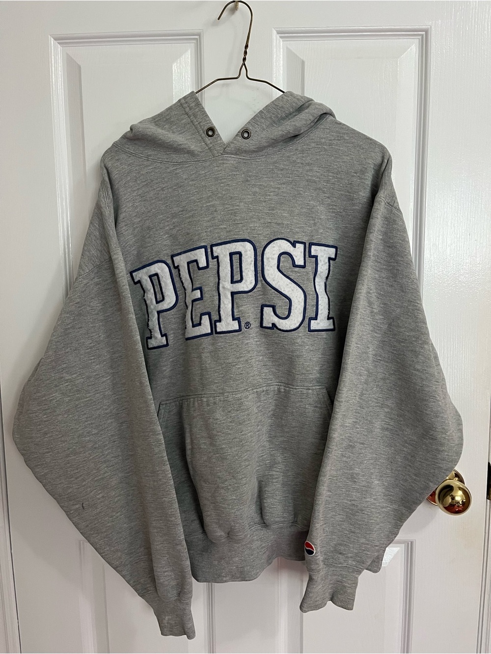 Vintage Pepsi Logo Gray Hoodie Sweatshirt SIZE M